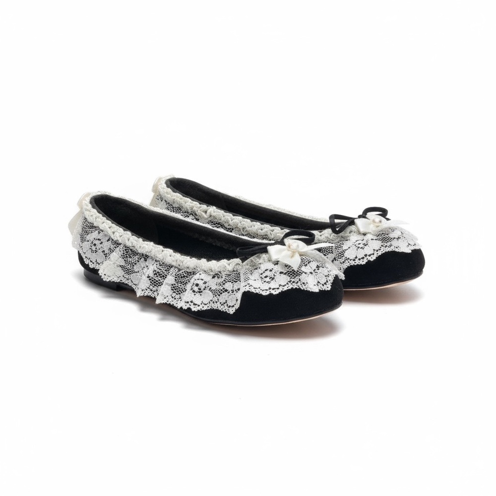 new Shop of the Moment ❃ Embellished Lace Ballet Flat ❃ Black Velvet ❃ Baby Girl